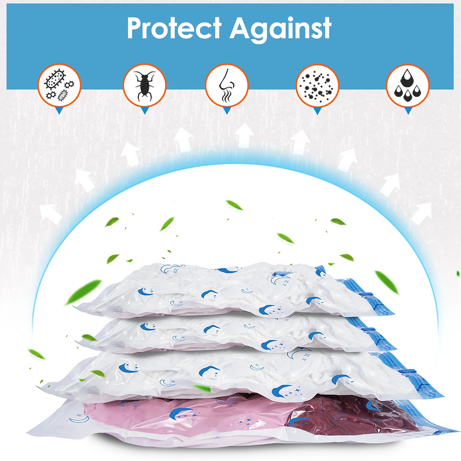 ZALFLEX Vacuum Storage Bags, 20 Combo Vacuum Cleaners Seal Bags with Electric Pump , Reusable Vacuum Compression Space Saving Bag for Travel Moving Blanket Duvets Pillows Quilt